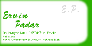 ervin padar business card